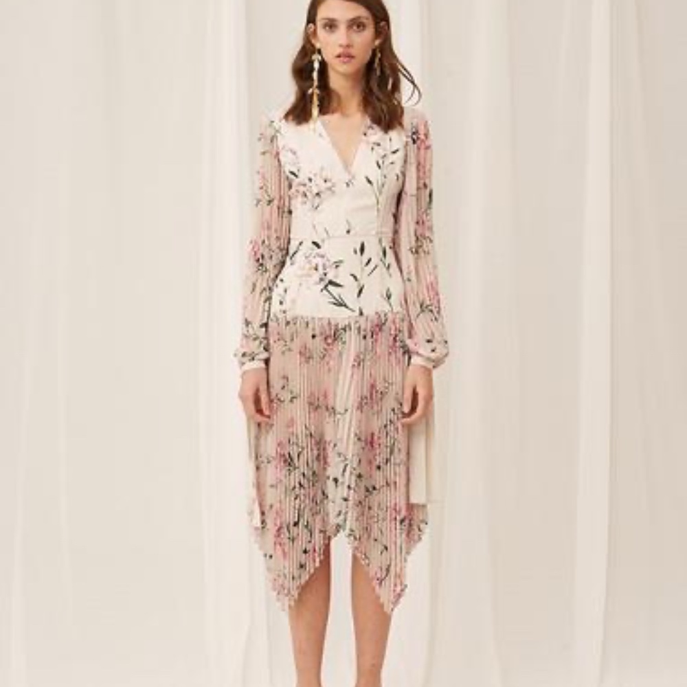 The Nobody Midi Dress In Oatmeal Gardenia 0-2